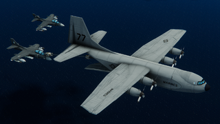 C-24 in Marine colors refueling a pair of Z-40 Mantis-Harriers.