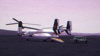 UIF Albatross unloading supplies at a forward base on Eve, 2160s