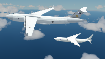 ZHLA-75-4 flying with a nuvastian cargo aircraft.