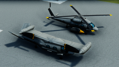 The Sparrow's folding wing allows it to fit into roughly the same parking space as a ZH-66 Greyhawk II, saving vital space aboard ships.