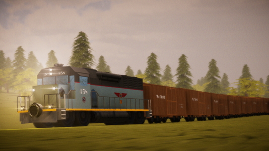 Arcovdonian SD-40T-2 pulling freight through western Arcovdonia.