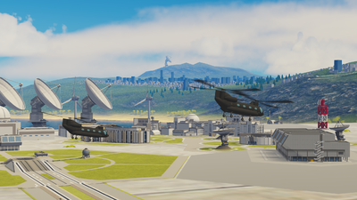 ZH-47s fly low over Sopost, 2205