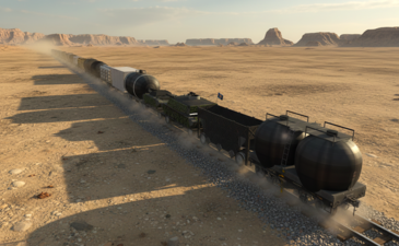 Sprint Shipping manifest runs through the desert of Sahr-Bastia carrying a mixed freight.