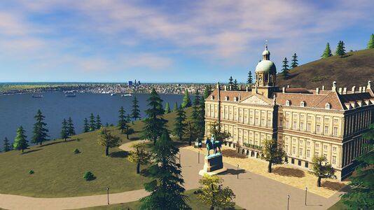 The Zokesian Royal Palace sits southwest of the city, in the foothills of the Crater Range, in modern-day KRATOR. The palace is still used by the Zokesian Royal Family for summer vacations and is a popular tourist attraction.