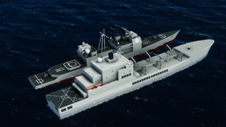 ZSNS Thatcher B. Borrsam (T-AO-3) refuels ZNS Krakain (CG-44)