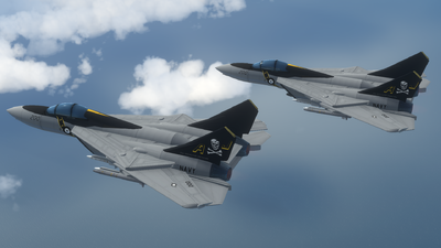 Flight of two Bearcats of VFQ-103 "Jolly Rodgers"