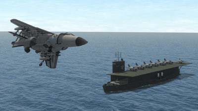 Zokesian Z-40 performing flight tests aboard ZNS Bayken.